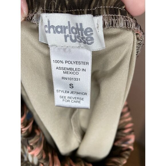 CHARLOTTE RUSSO LONG SKIRT, ELASTIC WAIST, LINED,  SMALL PEACH TAN  SHEER FABRIC - Picture 3 of 4